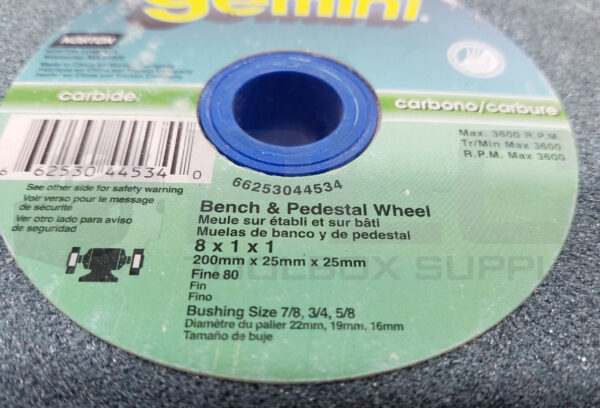 NEW GEMINI 66253044534 SILICON CARBIDE GRINDING WHEEL 8 x 1 x 1in - Image 5
