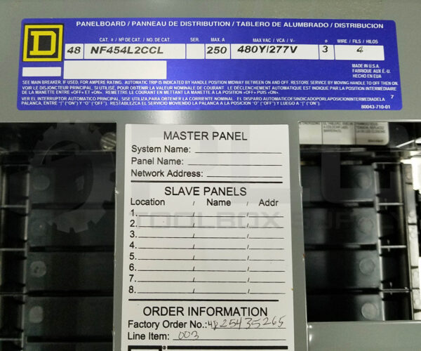 NEW SQUARE D NF454L2CCL INTERIOR PANELBOARD 54 POLE SPACE 250A 3PH - Image 7