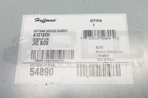 SEALED NEW HOFFMAN A1212CH ENCLOSURE JIC BOX, 12 x 12 x 6in NOMINAL - Image 4
