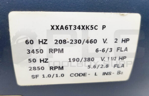 NEW LEESON 114635.00 MOTOR 2HP 3PH 3450RPM FR: 56C, XXA6T34XK5C P - Image 8
