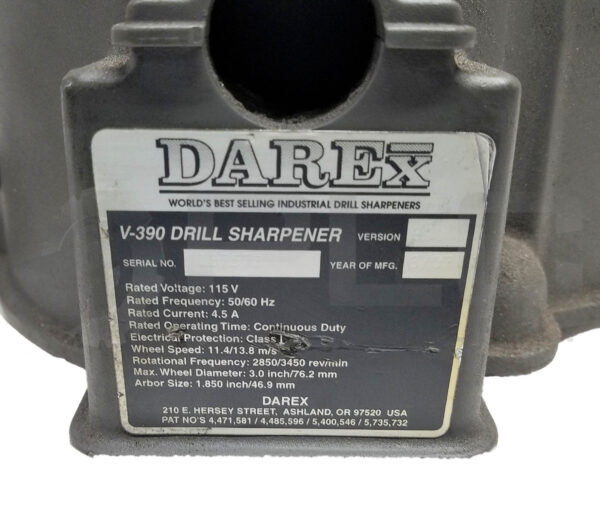 DAREX V390 INDUSTRIAL DRILL SHARPENER, V-390 - Image 6