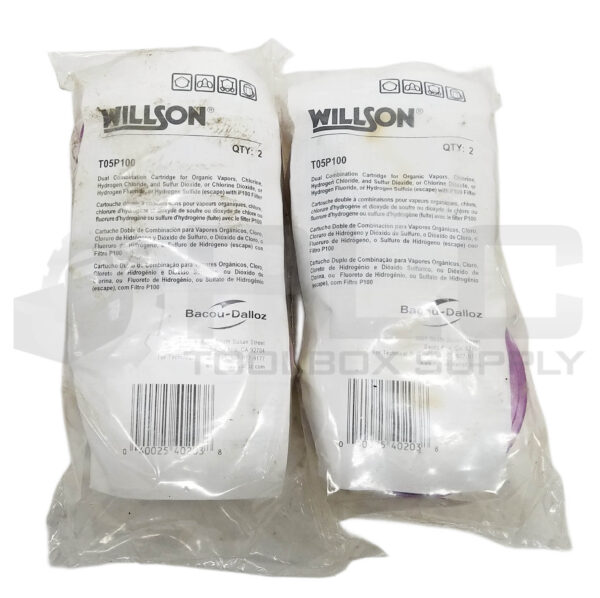 LOT OF 2 PAIR SEALED NEW WILLSON T05P100 RESPIRATOR CARTRIDGE (4 CARTRIDGES) - Image 2