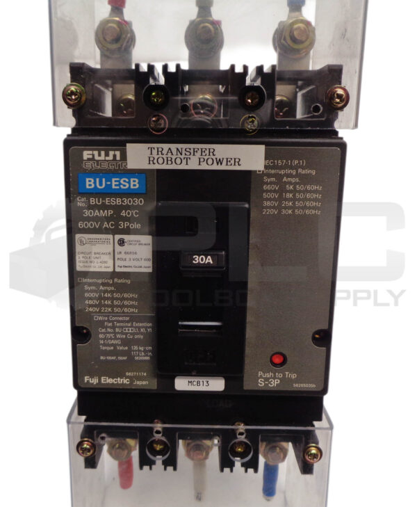 FUJI BU-ESB3030 CIRCUIT BREAKER 30A 3P BU-ESB W/ GUARDS - Image 6