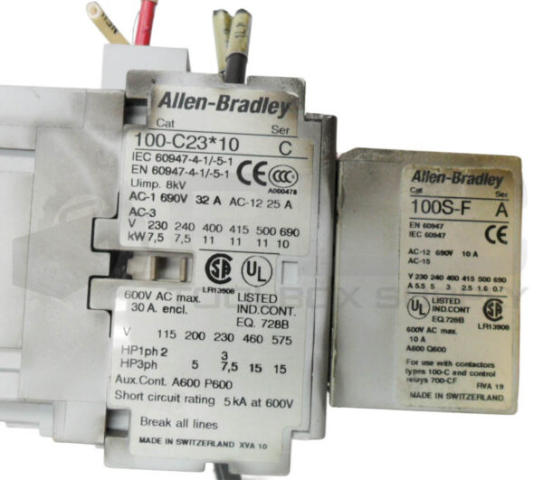 ALLEN BRADLEY 100S-C85KD14C /A SAFETY CONTACTOR W/ 100-C23*10 /C W/ 100S-F /A - Image 6