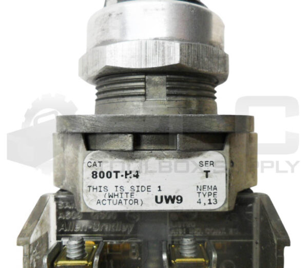 ALLEN  BRADLEY 800T-H4 /T SELECTOR SWITCH W/ 800T-XA /D CONTACT BLOCK - Image 5