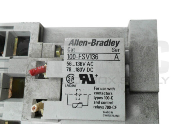 ALLEN BRADLEY 100-C72*00 /B CONTACTOR W/ 100-FSV136 /A SURGE SUPPRESSOR - Image 5