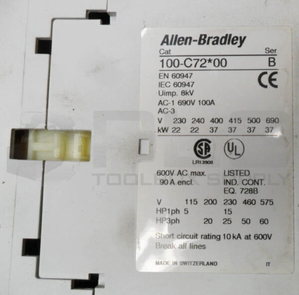 ALLEN BRADLEY 100-C72*00 /B CONTACTOR W/ 100-FSV136 /A SURGE SUPPRESSOR - Image 6