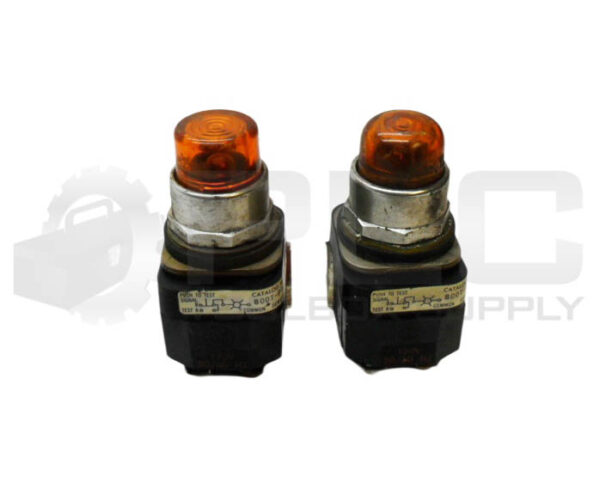 LOT OF 2 ALLEN BRADLEY 800T-PT16 /N PUSH BUTTON AMBER