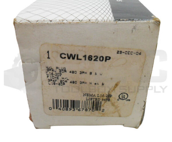 NEW COOPER CWL1620P H/L PLUG 3P 4W 480V 3PH **READ** - Image 5