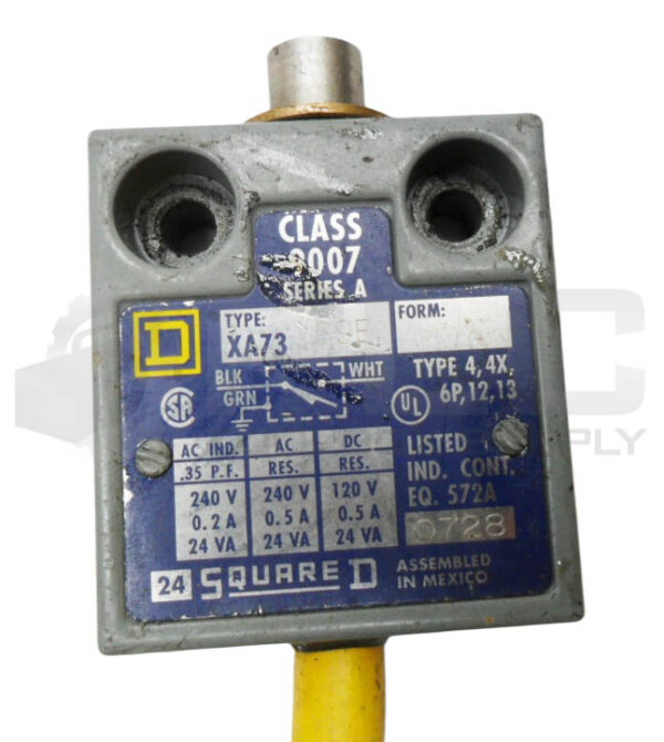 SQUARE D 9007 XA73 /A LIMIT SWITCH 240V 0.5A - Image 5