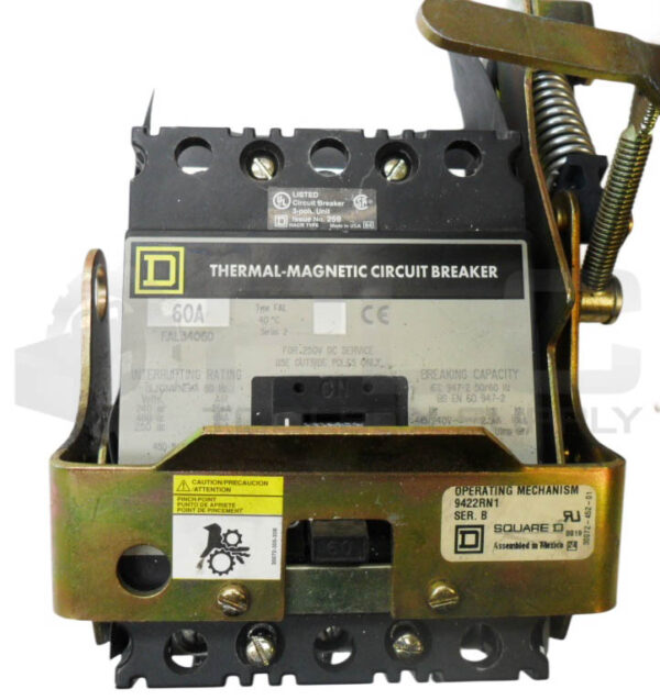 SQUARE D FAL34060 /2 CIRCUIT BREAKER W/ 9422RN1 /B OPERATING MECHANISM - Image 2