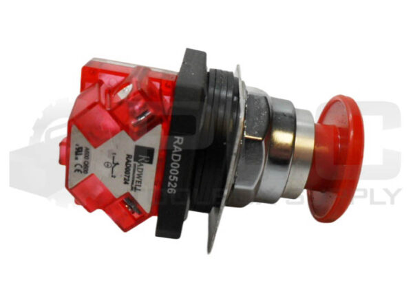 RADWELL RAD00526 PUSH BUTTON RED MUSHROOM W/ RAD00724 CONTACT BLOCK - Image 3