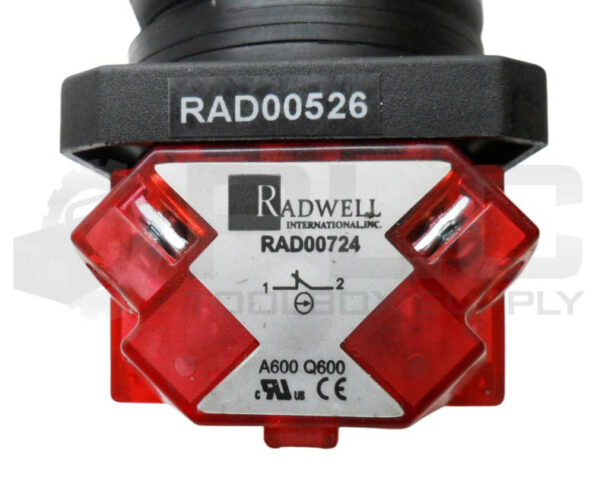 RADWELL RAD00526 PUSH BUTTON RED MUSHROOM W/ RAD00724 CONTACT BLOCK - Image 4