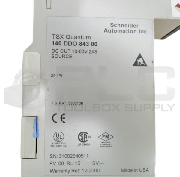 SCHNEIDER AUTOMATION 140 DDO 843 00 DISCRETE OUTPUT MODULE 10-6V 2A - Image 5