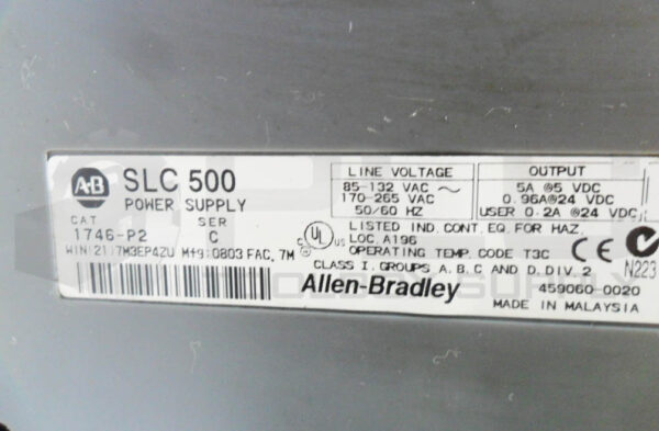 ALLEN BRADLEY 1746-P2 /C POWER SUPPLY W/ 1746-A7 /B 7 SLOT RACK **READ** - Image 8