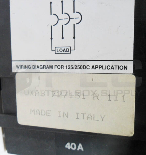 ABB UXAB 727131 R 111 CIRCUIT BREAKER 480VAC 40A 3P ME530041 - Image 6