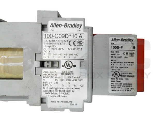ALLEN BRADLEY 100S-C09DJ14BC /A SAFETY CONTACTOR W/ 100-C09D*10 /A W/ 100S-F /B - Image 5