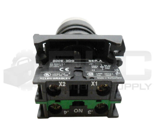 LOT OF 3 ALLEN BRADLEY 800E-3X10 /A W/ (3) 800E-3D0 /A W/ WHITE PUSH BUTTON - Image 3
