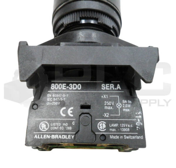LOT OF 3 ALLEN BRADLEY 800E-3X10 /A W/ (3) 800E-3D0 /A W/ WHITE PUSH BUTTON - Image 4