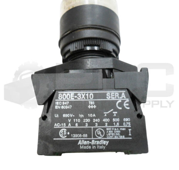 LOT OF 3 ALLEN BRADLEY 800E-3X10 /A W/ (3) 800E-3D0 /A W/ WHITE PUSH BUTTON - Image 5