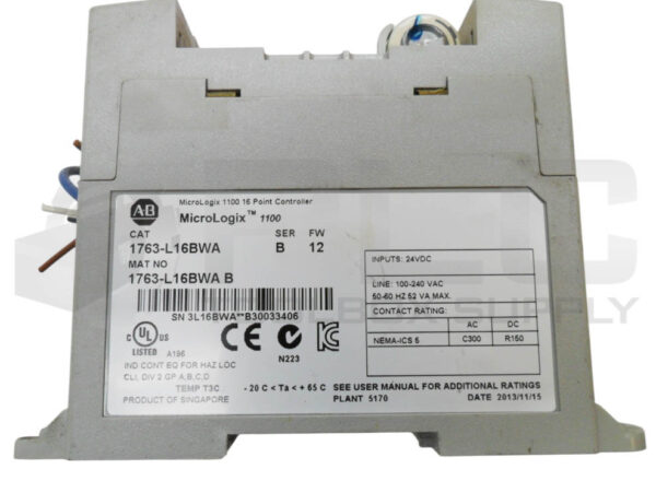 ALLEN BRADLEY 1763-L16BWA /B MICROLOGIX 1100 16 PT CONTROLLER 24VDC *READ* - Image 5