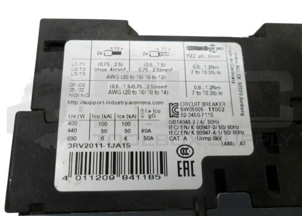 NEW SIEMENS 3RV2011-1JA15 CIRCUIT BREAKER 7-10A 4/50HZ - Image 5