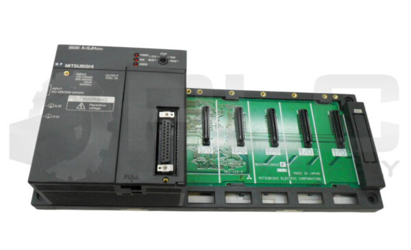 MITSUBISHI A1SJHCPU CPU UNIT 240VAC 50/60HZ 5VDC 3A W/ A1SJHCPU-A 5 SLOT RACK