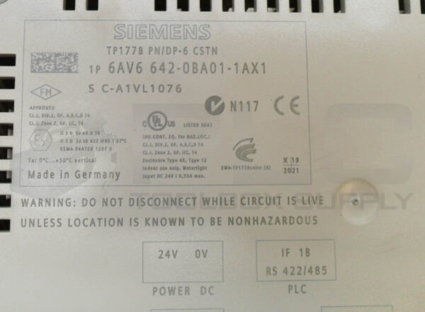 SIEMENS 6AV6 642-0BA01-1AX1 TOUCH PANEL 24VDC 6" - Image 6
