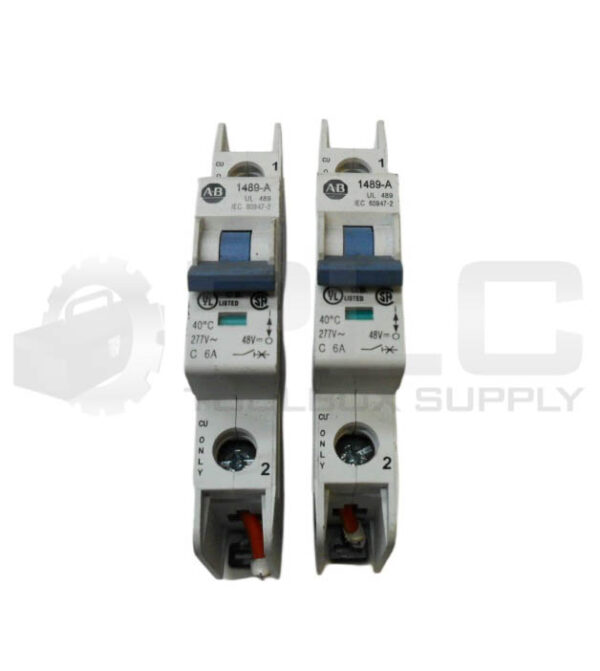 LOT OF 2 ALLEN BRADLEY 1489-A1C060 /A CIRCUIT BREAKER 1P 6A 277V 1489-A