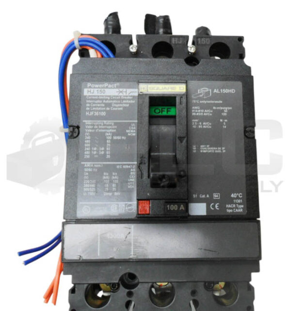 SQUARE D HJF36100 CIRCUIT BREAKER 100A 600V 3P *READ* - Image 2