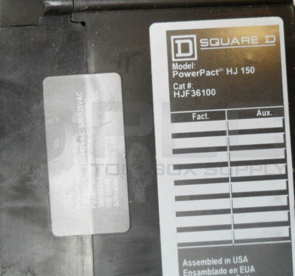 SQUARE D HJF36100 CIRCUIT BREAKER 100A 600V 3P *READ* - Image 5