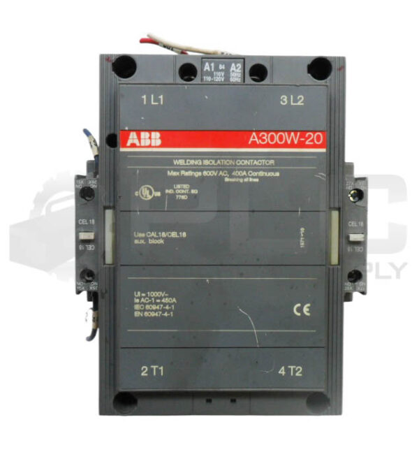 ABB A300W-20 WELDING ISOLATION CONTACTOR W/ (2) CEL 18-01-W0.1 W/ A1 84 A2 - Image 2
