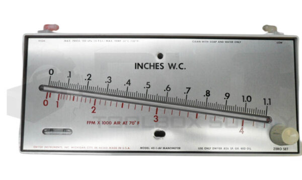 DWYER MARK II-40-1AV INCLINED MANOMETER 0-1.1" W.C. 40-1-AV - Image 2