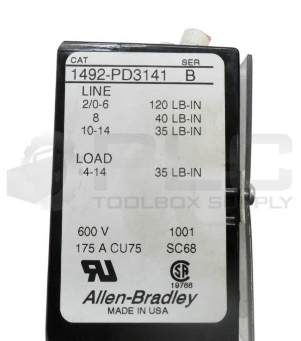 ALLEN BRADLEY 1492-PD3141 /B POWER DISTRIBUTION BLOCK 600V 175A - Image 4