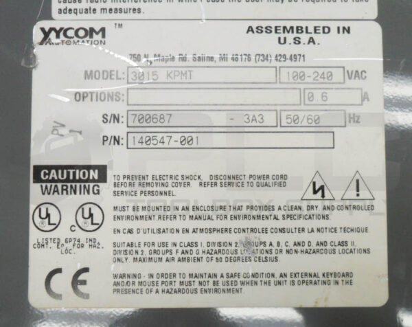 XYCOM AUTOMATION 3015 KPMT OPERATOR TERMINAL 140547-001 *PARTS ONLY* - Image 7
