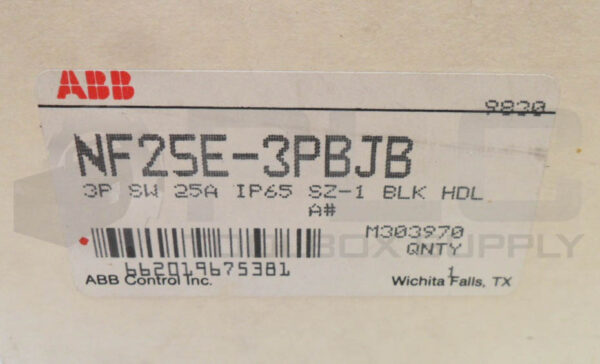 NEW ABB NF25E-3PBJB CONTROL SWITCH 3P 25A - Image 7