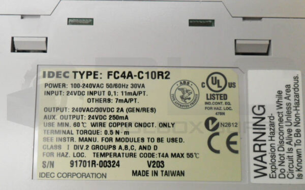 NEW IDEC FC4A-C10R2 PLC MODULE 100-240VAC 50/60HZ 2A - Image 5