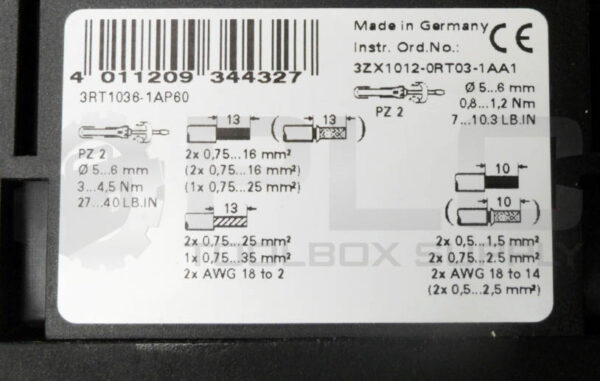 NEW SIEMENS 3RT1036-1AP60 CONTACTOR 220-400VAC 50/60HZ *READ* - Image 5