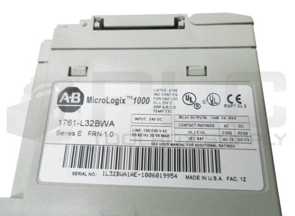 ALLEN BRADLEY 1761-L32BWA /E MICROLOGIX 1000 PLC CONTROLLER 24VDC *READ* - Image 5