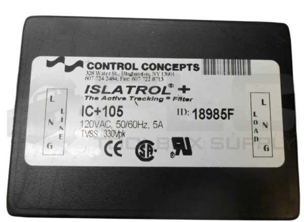 CONTROL CONCEPTS IC+105 TRACKING FILTER 120VAC 50/60HZ 5A - Image 4