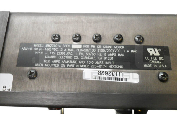 MINARIK ELECTRIC MM23101A MOTOR MASTER 2000 CONTROLLER 0-180VDC 5A 230VAC - Image 5