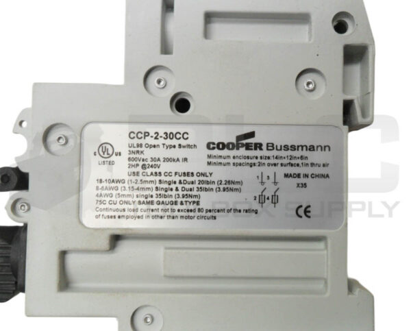 NEW EATON BUSSMANN CCP2-2-30CC DIN RAIL MOUNT CIRCUIT BREAKER 600VAC 30A - Image 5