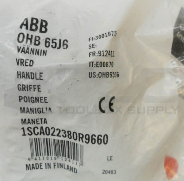 NEW ABB OHB 65J6 HANDLE RED 1SCA022380R9660 - Image 3