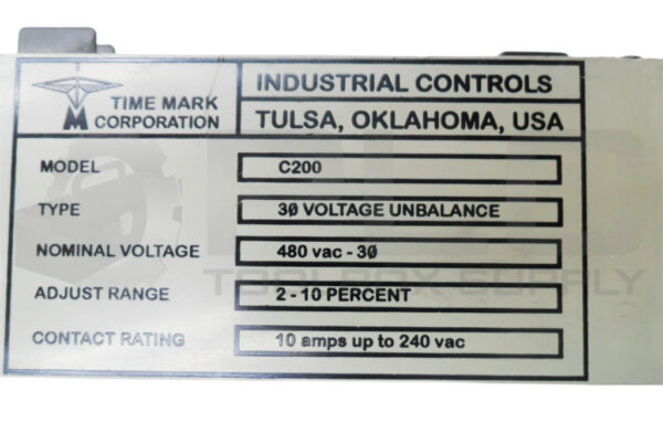 TIME MARK C200 3PH VOLTAGE UNBALANCE MONITOR 480VAC 10A - Image 5