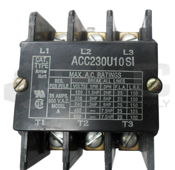 ARROW HART ACC230U10 CONTACTOR W/ 34220-543 COIL 24V 50/60HZ ACC230U10SI - Image 5