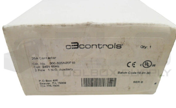 NEW C3 CONTROLS 300-S25N30F10 CONTACTOR 25A 240V 60HZ 3P 300-S25N30 - Image 7