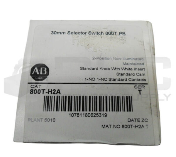 SEALED NEW ALLEN BRADLEY 800T-H2A /T SELECTOR SWITCH - Image 3