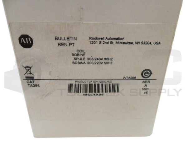 NEW ALLEN BRADLEY TA296 /A COIL 200-240V 50/60HZ - Image 5