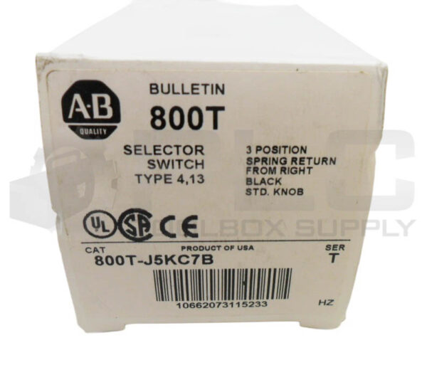 NEW ALLEN BRADLEY 800T-J5KC7B /T SELECTOR SWITCH W/ (2) 800T-XA /D 800T-J5KC7 - Image 7
