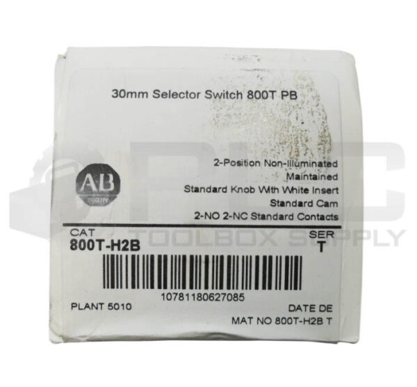 SEALED NEW ALLEN BRADLEY 800T-H2B /T SELECTOR SWITCH - Image 3